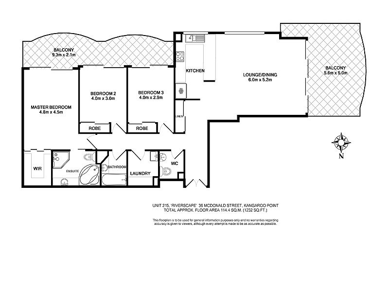 215/36 Macdonald Street, Kangaroo Point QLD 4169 Floorplan