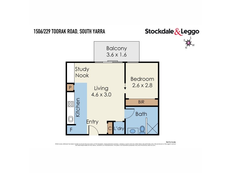 1506/229 Toorak Road, South Yarra VIC 3141 Floorplan