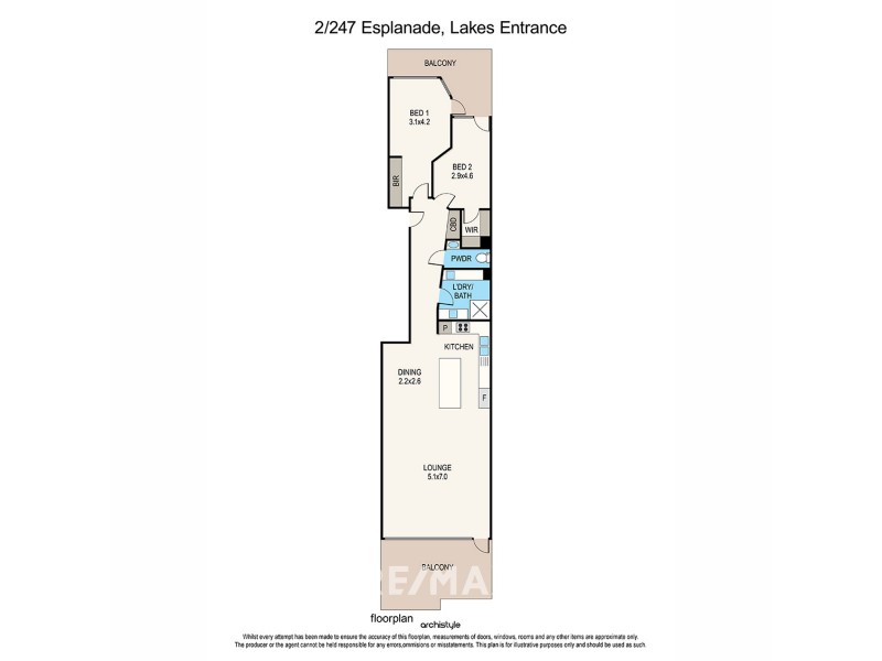 2/247 Esplanade, Lakes Entrance VIC 3909 Floorplan