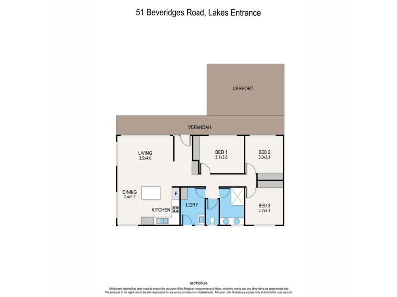 51 Beveridges Road, Lakes Entrance VIC 3909 Floorplan