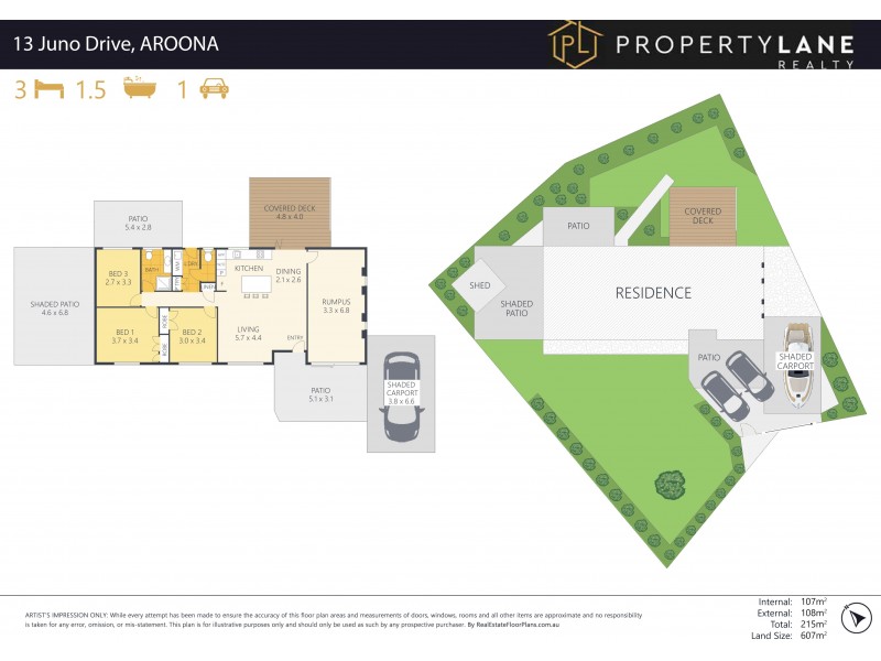 13 Juno Drive, Aroona QLD 4551 Floorplan