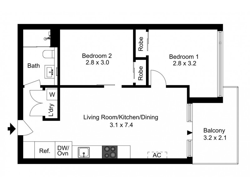 1804/11 Rose Lane, Melbourne VIC 3000 Floorplan