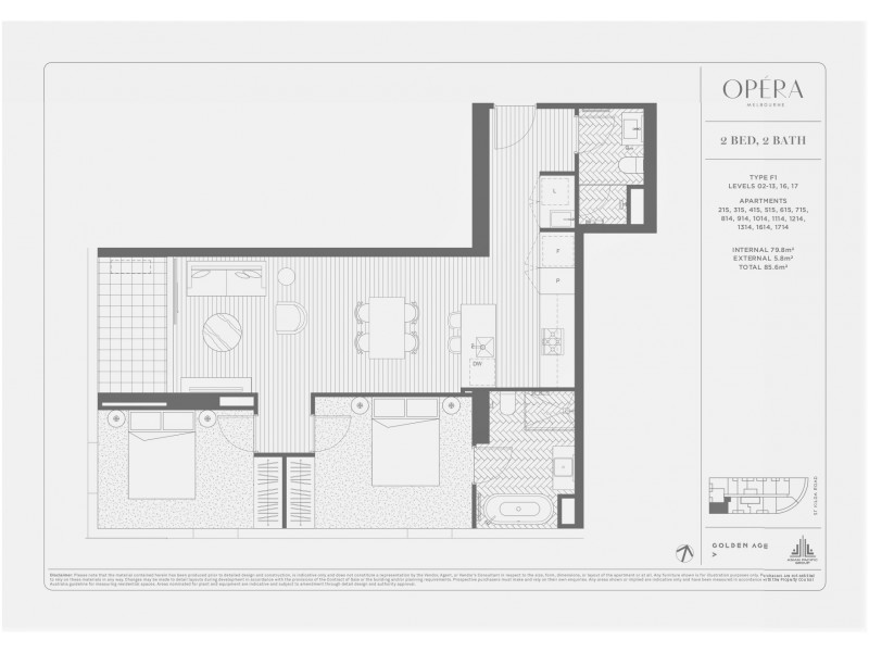 215/450 St Kilda Road, Melbourne VIC 3004 Floorplan