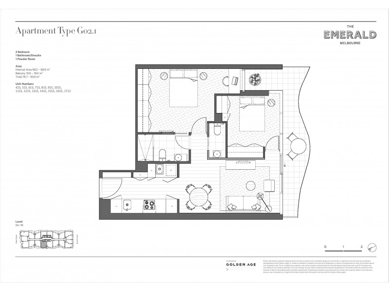 415/35 Albert Road, Melbourne VIC 3004 Floorplan