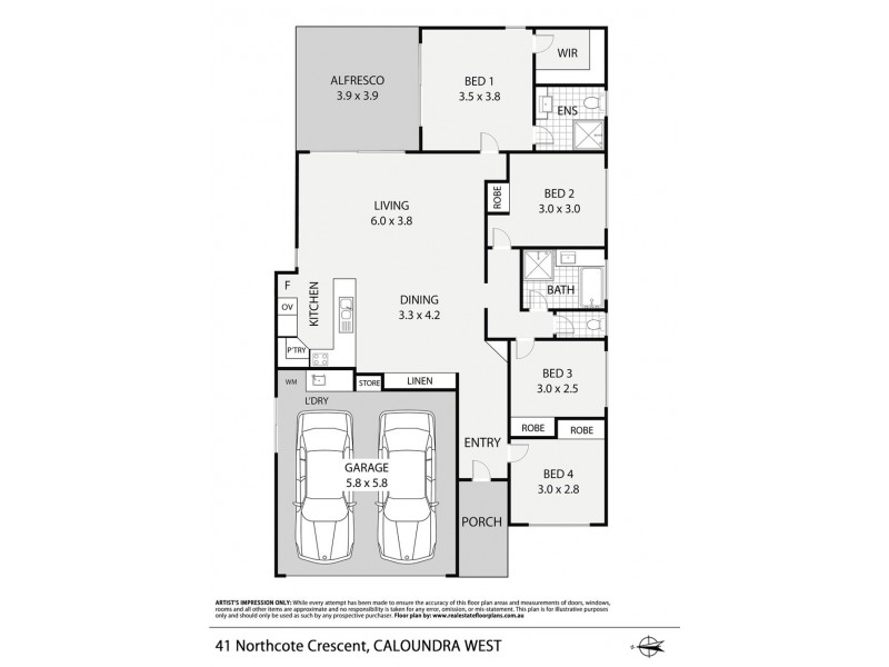 41 Northcote Crescent, Caloundra West QLD 4551 Floorplan