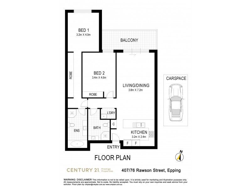 407/76 Rawson Street, Epping NSW 2121 Floorplan