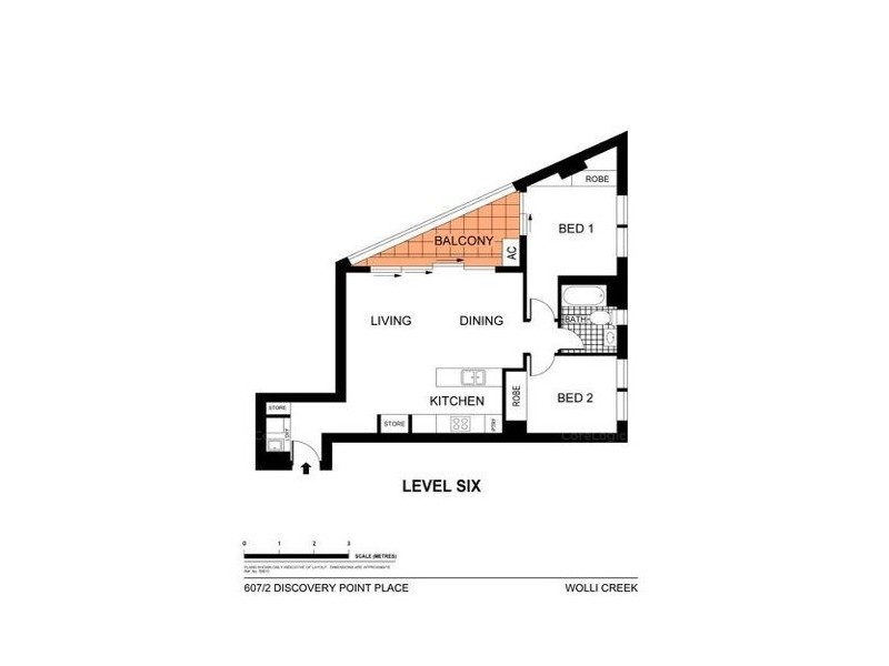 607/2 Discovery Point Place, Wolli Creek NSW 2205 Floorplan