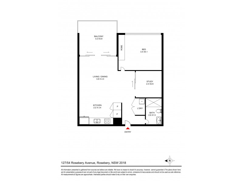 127/54 Roseberry Avenue, Rosebery NSW 2018 Floorplan