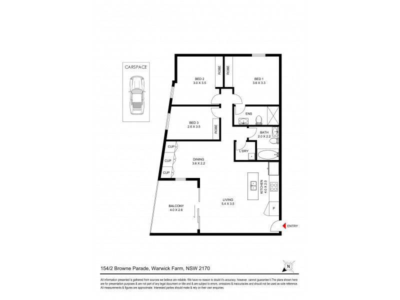 154/2 Browne Parade, Warwick Farm NSW 2170 Floorplan