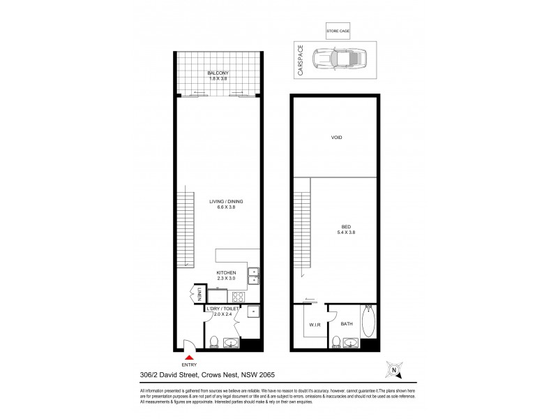 306/2 David Street, Crows Nest NSW 2065 Floorplan