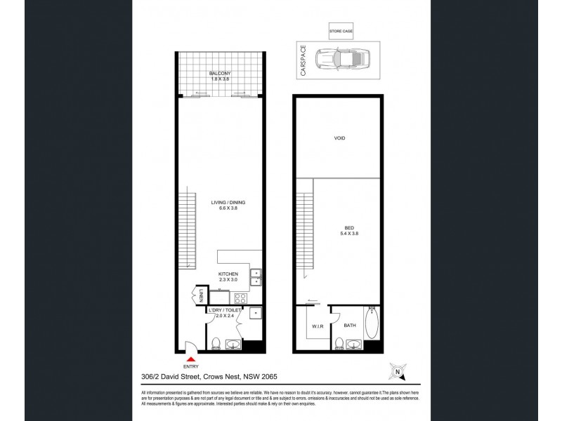 306/2 David Street, Crows Nest NSW 2065 Floorplan