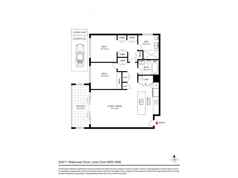203/11 Waterview Drive, Lane Cove NSW 2066 Floorplan