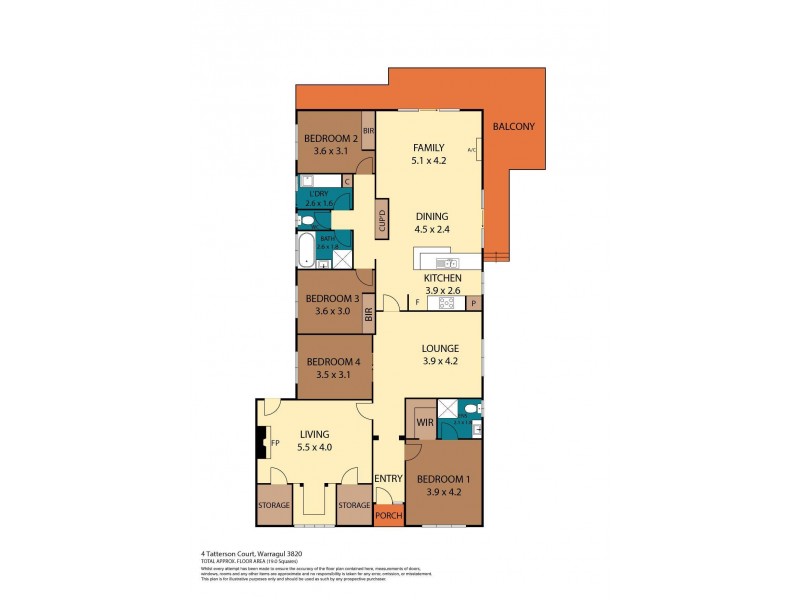 4 Tatterson Court, Warragul VIC 3820 Floorplan