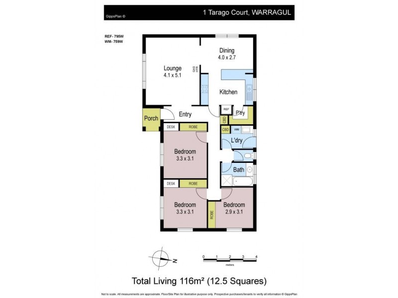 1 Tarago Court, Warragul VIC 3820 Floorplan