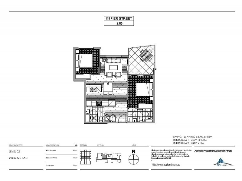 206/118 Pier Street, Altona VIC 3018 Floorplan