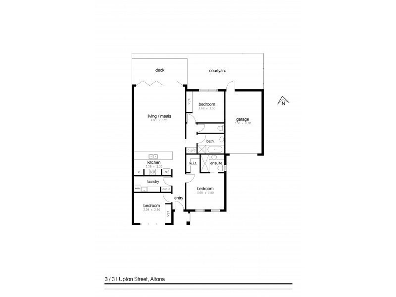 3/31 Upton Street, Altona VIC 3018 Floorplan