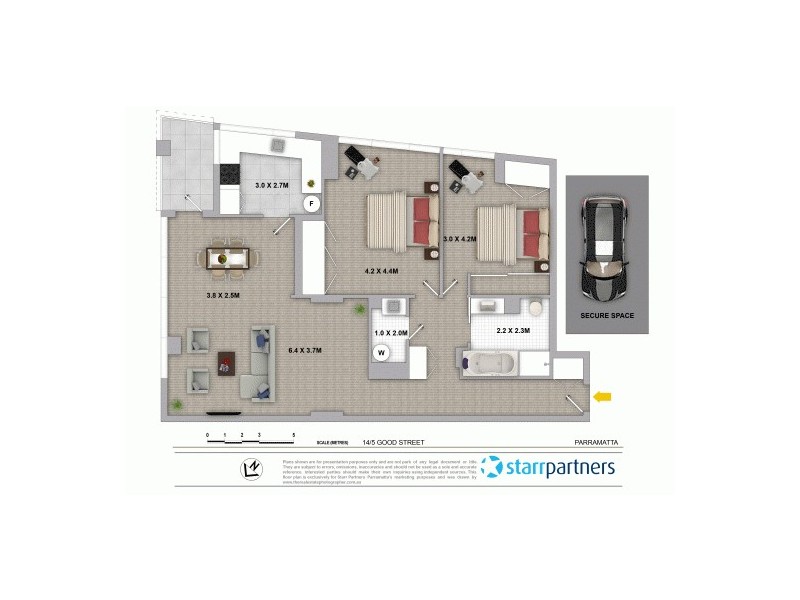 14/5 Good Street, Parramatta NSW 2150 Floorplan