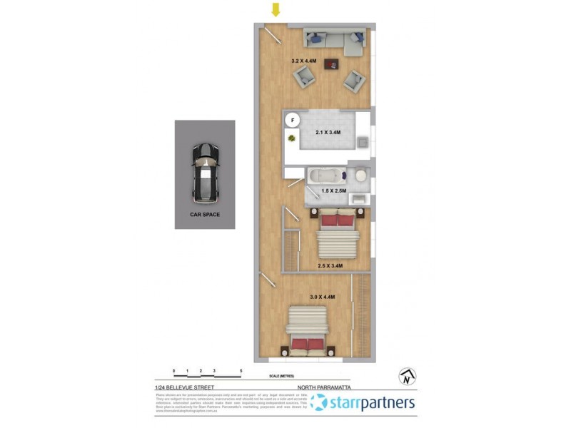 1/24 Bellevue Street, North Parramatta NSW 2151 Floorplan