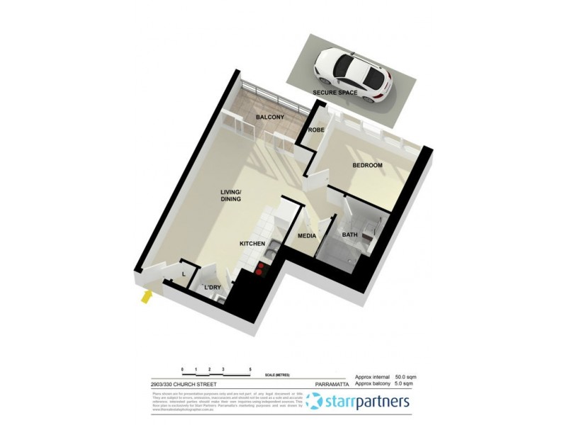 2903/330 Church Street, Parramatta NSW 2150 Floorplan