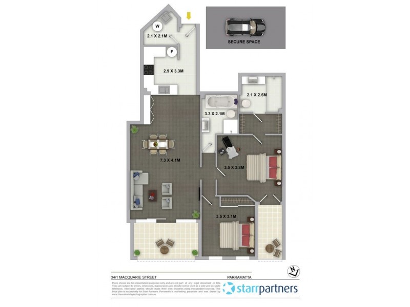 34/1 Macquarie Street, Parramatta NSW 2150 Floorplan