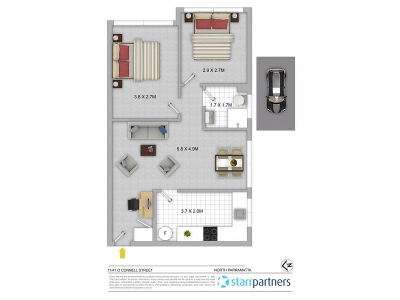 11/41 O’Connell Street, North Parramatta NSW 2151 Floorplan