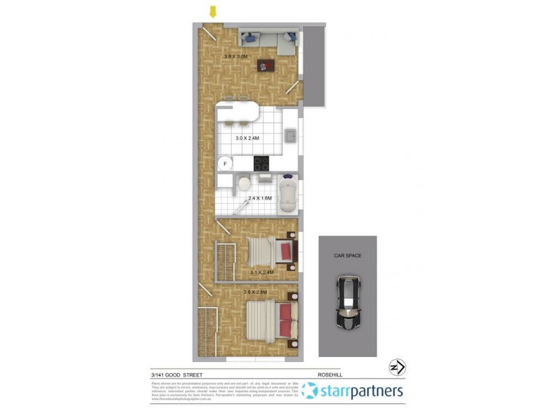 3/141 Good Street, Rosehill NSW 2142 Floorplan