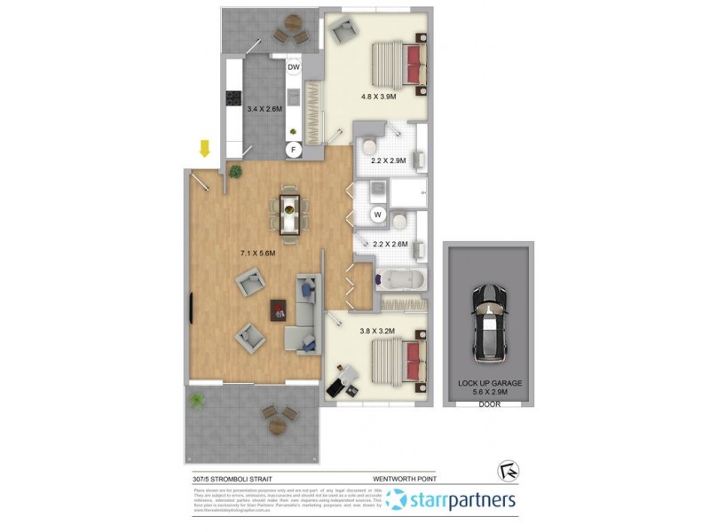 307/5 Stromboli Strait, Wentworth Point NSW 2127 Floorplan