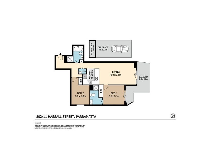 802/11 Hassall Street, Parramatta NSW 2150 Floorplan