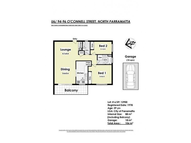 6/94-96 O’Connell Street, North Parramatta NSW 2151 Floorplan