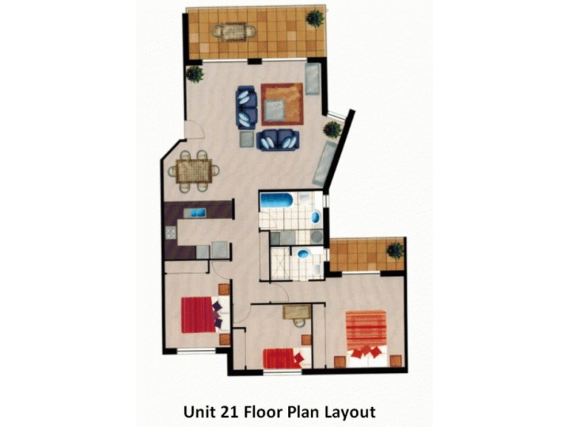 21/66 Queen St, Southport QLD 4215 Floorplan