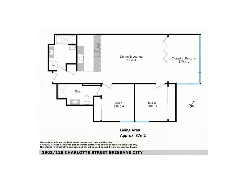 2902/128 Charlotte Street, Brisbane City QLD 4000 Floorplan