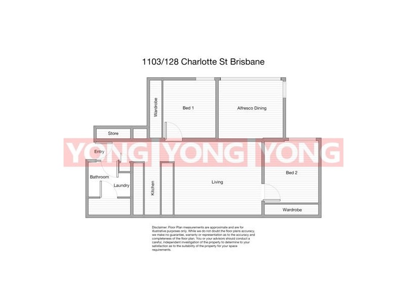 1103/128 Charlotte Street, Brisbane City QLD 4000 Floorplan