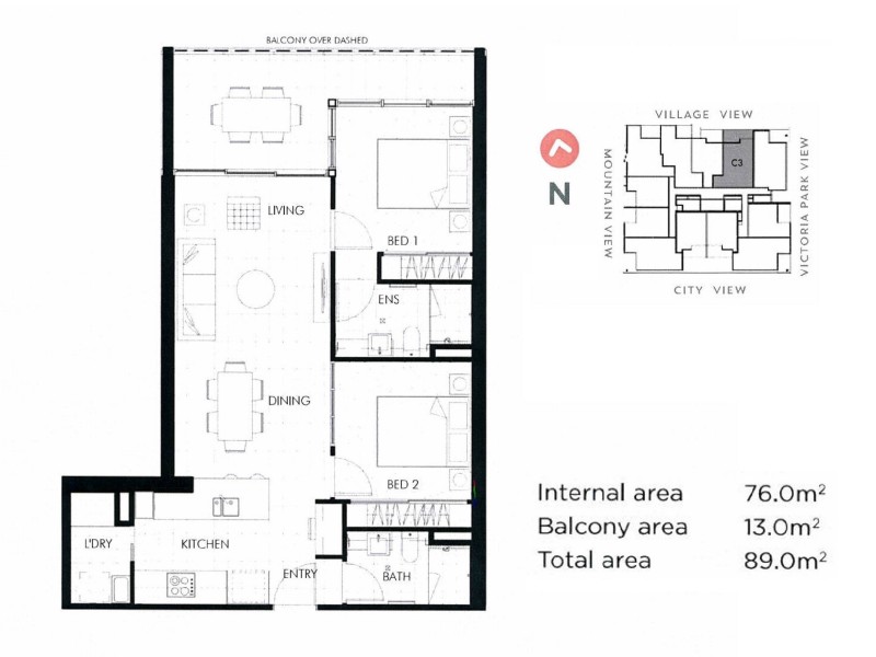 13th Floor, 31 Musk Avenue, Kelvin Grove QLD 4059 Floorplan
