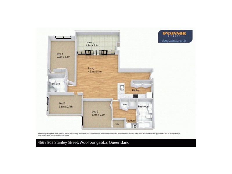 466/803 Stanley St, Woolloongabba QLD 4102 Floorplan