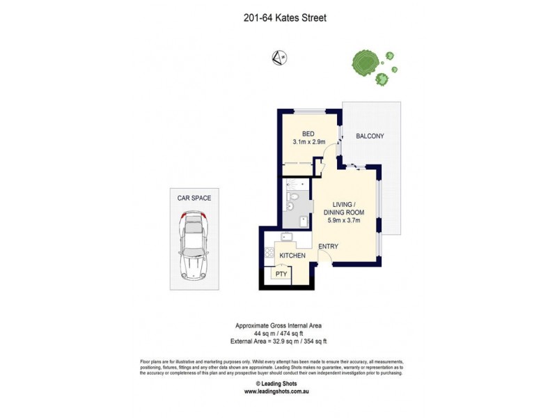 201/64 KATES ST, Morningside QLD 4170 Floorplan