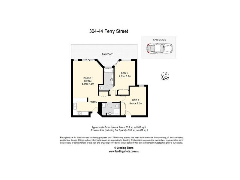 304/44 FERRY STREET, Kangaroo Point QLD 4169 Floorplan