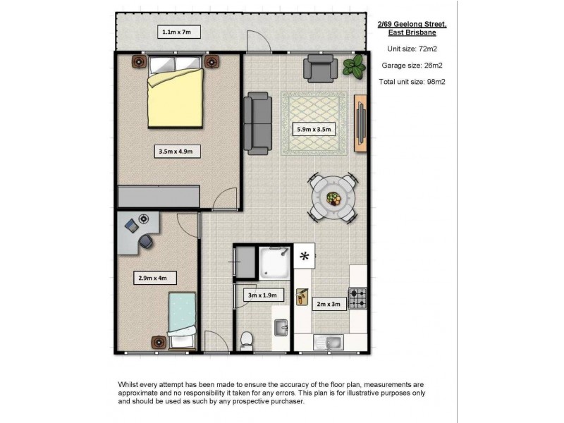 2/69 Geelong Street, East Brisbane QLD 4169 Floorplan