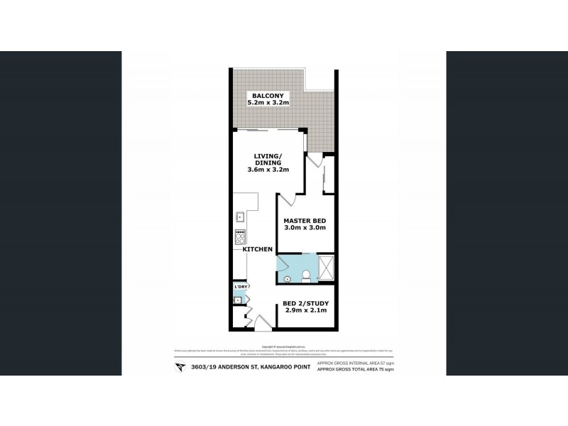 3603/19 Anderson Street, Kangaroo Point QLD 4169 Floorplan