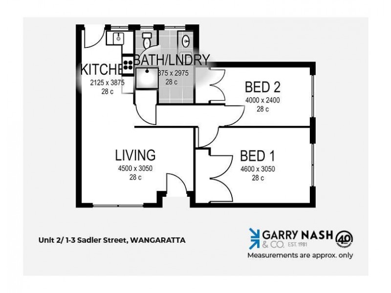 2/1-3 Sadler Street, Wangaratta VIC 3677 Floorplan