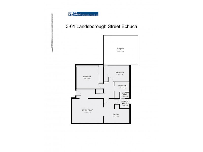 3/61 Landsborough Street, Echuca VIC 3564 Floorplan