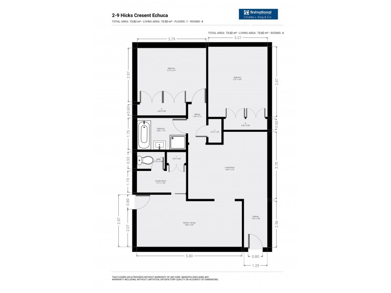 2/9 Hicks Crescent, Echuca VIC 3564 Floorplan