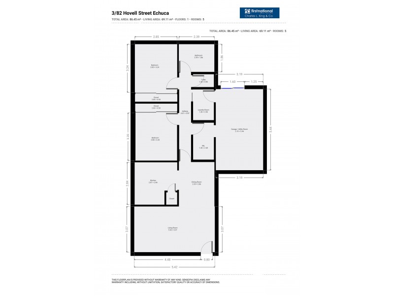 3/82 Hovell Street, Echuca VIC 3564 Floorplan