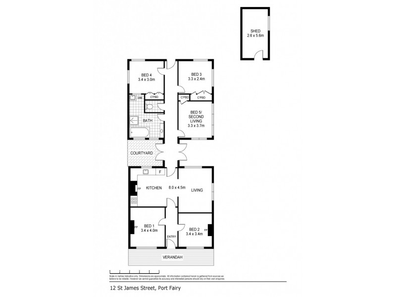 12 James Street, Port Fairy VIC 3284 Floorplan