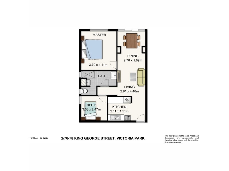 2/76-78 King George Street, Victoria Park WA 6100 Floorplan