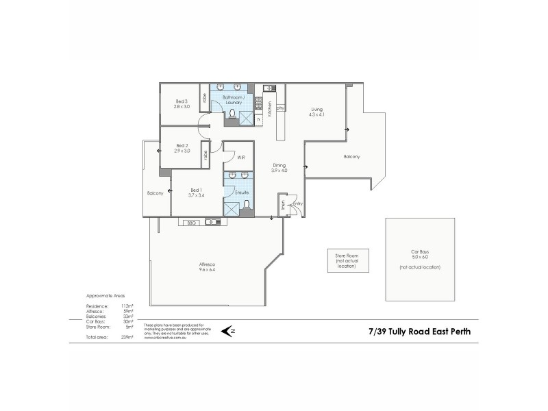 7/39 Tully Road, East Perth WA 6004 Floorplan