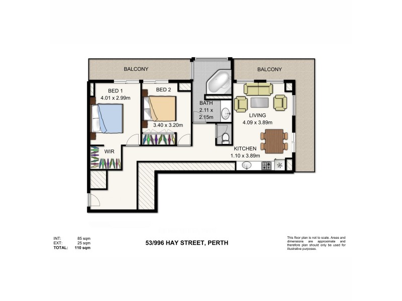 53/996 Hay Street, Perth WA 6000 Floorplan