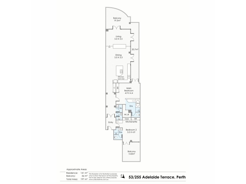 53/255 Adelaide Terrace, Perth WA 6000 Floorplan