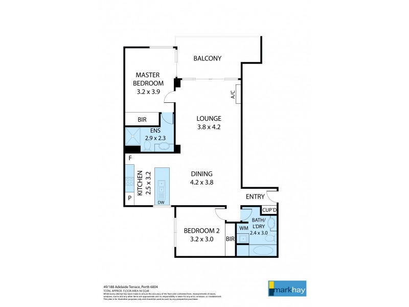 49/188 Adelaide Terrace, East Perth WA 6004 Floorplan