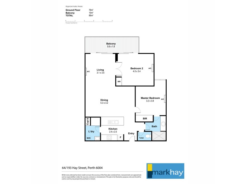 64/193 Hay Street, East Perth WA 6004 Floorplan