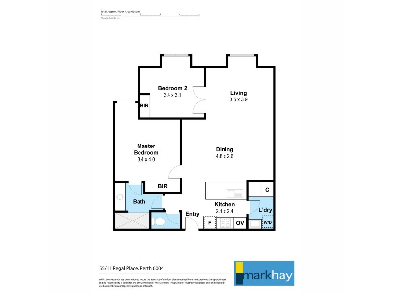 55/11 Regal Place, East Perth WA 6004 Floorplan